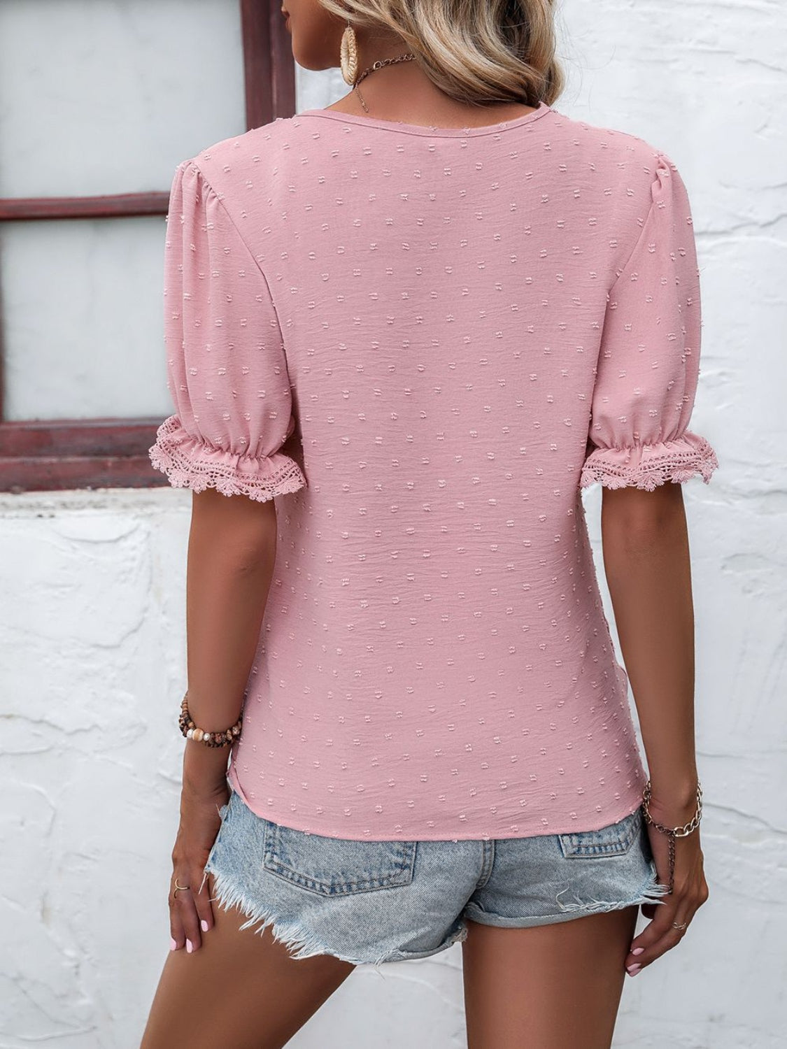 V-Neck Flounce Blouse