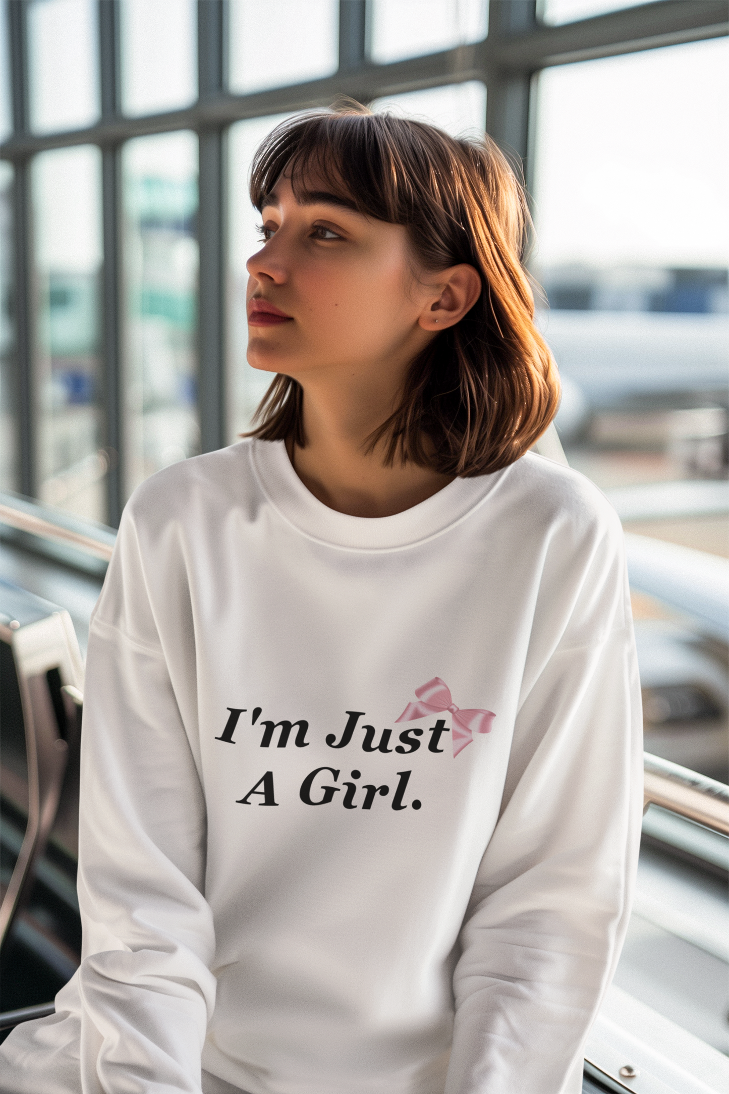 I'm Just A Girl Adorable Crewneck