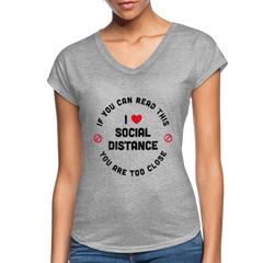 You Are Too Close Women's V-Neck T-Shirt - white