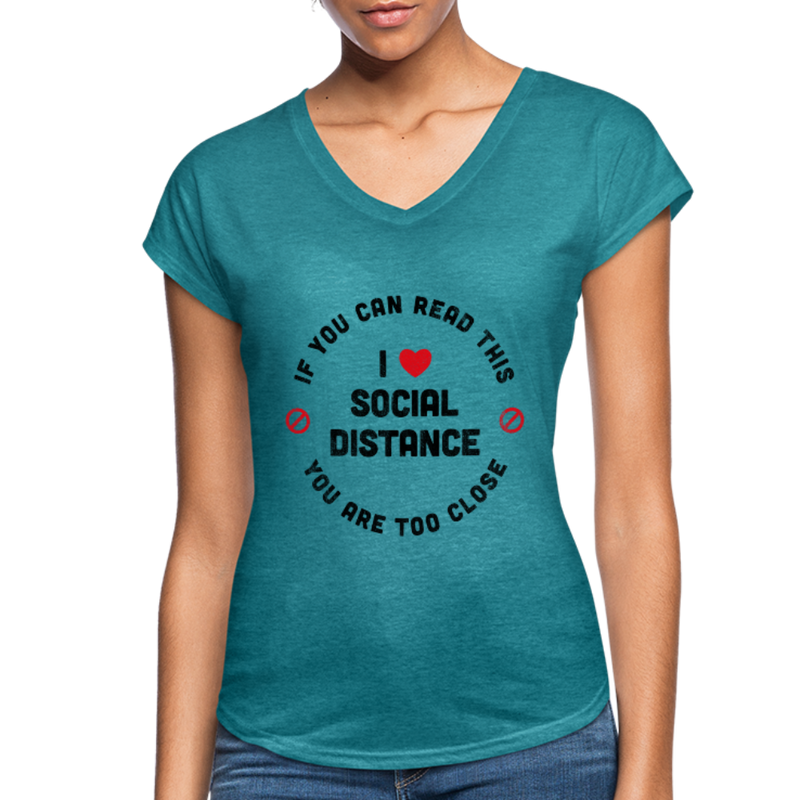 You Are Too Close Women's V-Neck T-Shirt - white